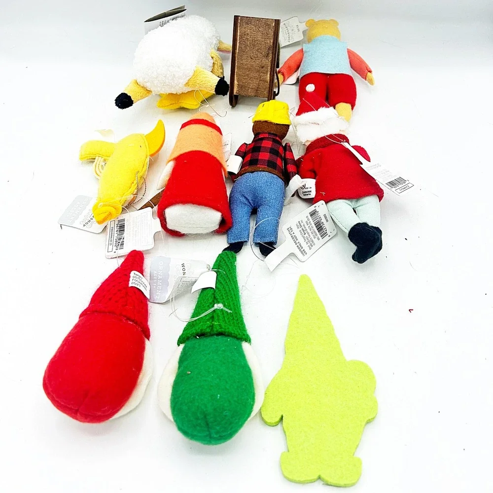Wondershop Christmas Ornaments Lot of 10‎ NEW Felt Fabric Figures